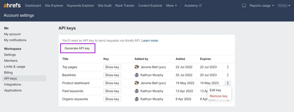 SpyFu vs Ahrefs - Integration with Other Toolss Ahrefs